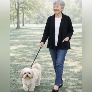 Charter Club Black Open Front Cardigan Sweater w/Pockets Size PL